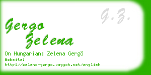 gergo zelena business card